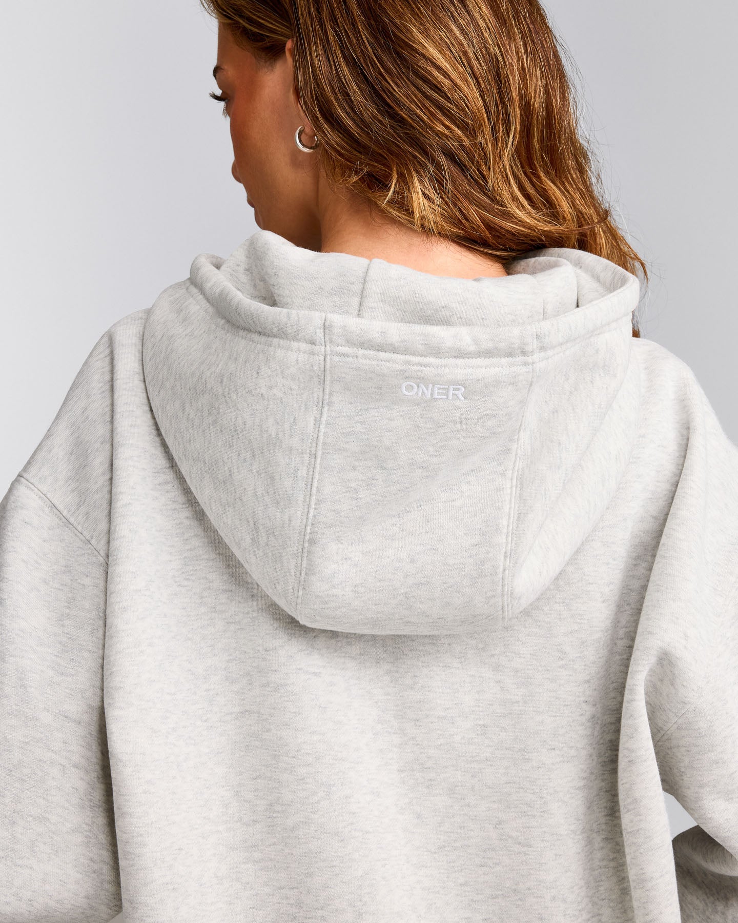 Foundations Cosy Oversized Hoodie | Light Grey Marl
