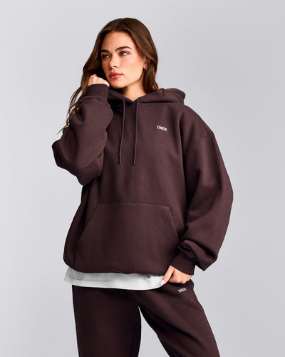 Foundations Cosy Oversized Hoodie | Plum Brown