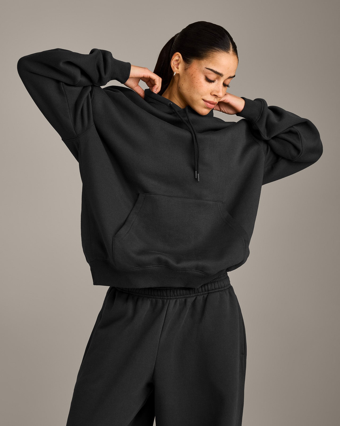 Foundations Cosy Oversized Hoodie | Soft Black