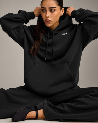 Foundations Cosy Oversized Hoodie | Soft Black