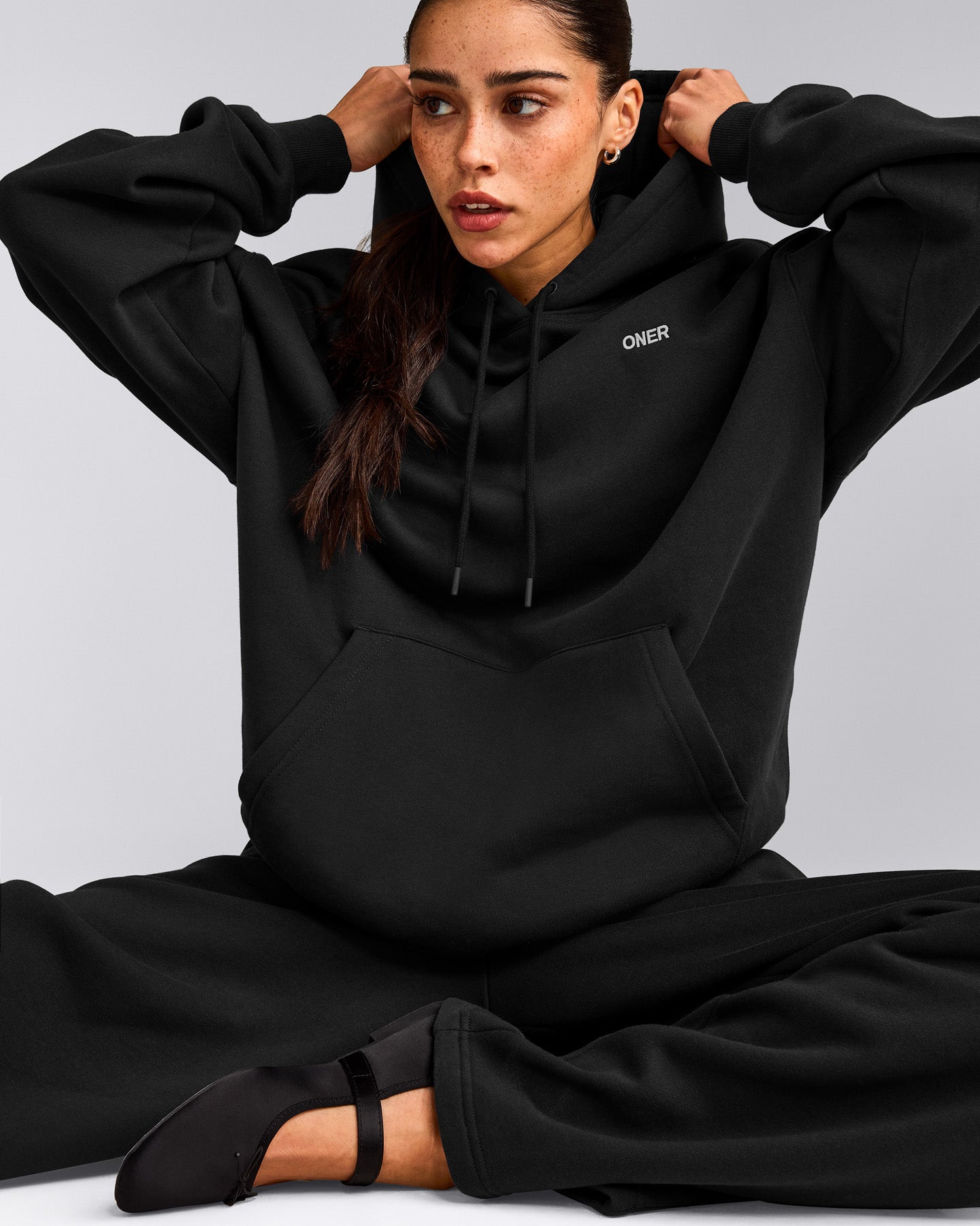 Foundations Cosy Oversized Hoodie | Soft Black