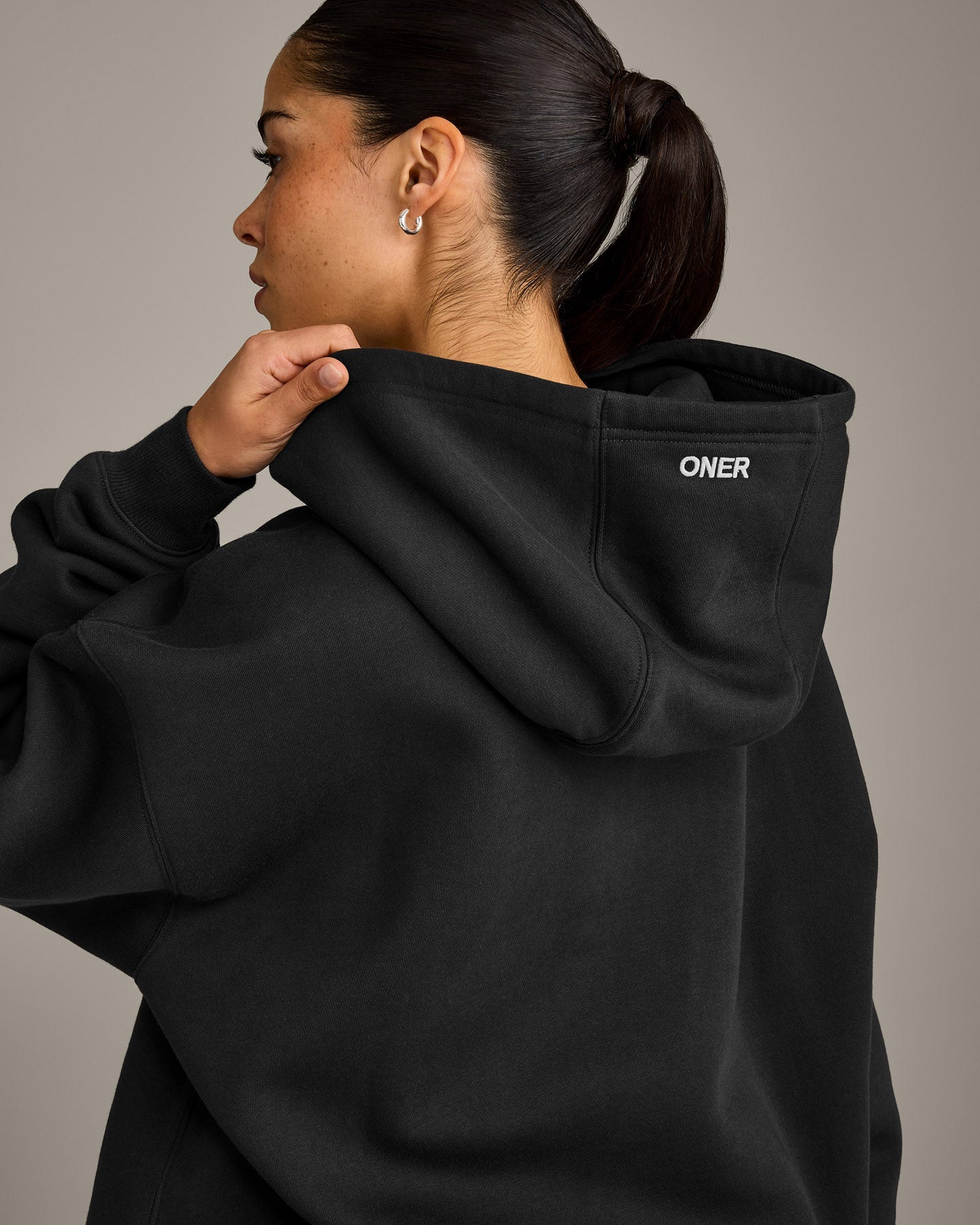 Foundations Cosy Oversized Hoodie | Soft Black