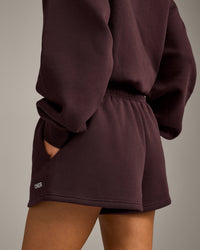 Foundations Cosy Oversized Shorts | Plum Brown