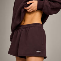 Foundations Cosy Oversized Shorts | Plum Brown