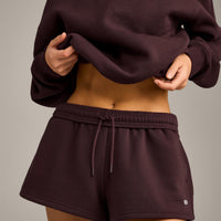 Foundations Cosy Oversized Shorts | Plum Brown
