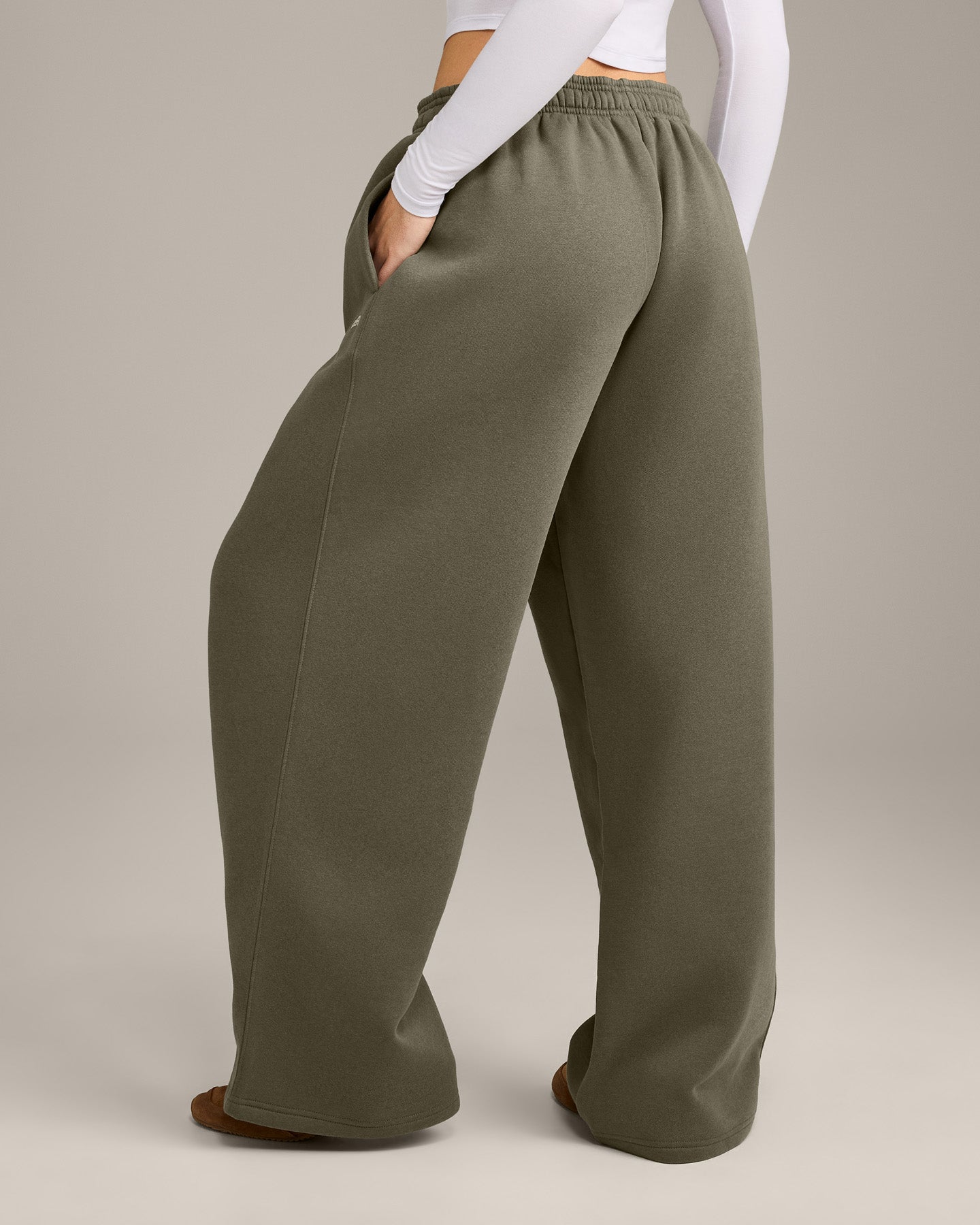 Foundations Cosy Oversized Straight Leg Joggers | Alpine Green