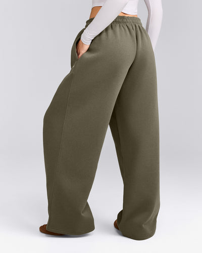 Foundations Cosy Oversized Straight Leg Joggers | Alpine Green