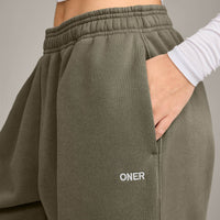 Foundations Cosy Oversized Straight Leg Joggers | Alpine Green