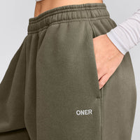 Foundations Cosy Oversized Straight Leg Joggers | Alpine Green