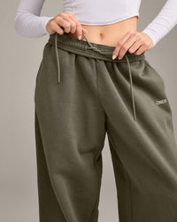 Foundations Cosy Oversized Straight Leg Joggers | Alpine Green