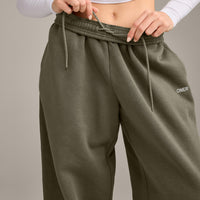 Foundations Cosy Oversized Straight Leg Joggers | Alpine Green