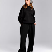 Foundations Cosy Oversized Straight Leg Joggers | Black