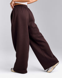 Foundations Cosy Oversized Straight Leg Joggers | Plum Brown