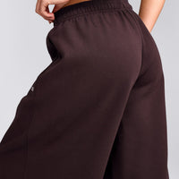Foundations Cosy Oversized Straight Leg Joggers | Plum Brown
