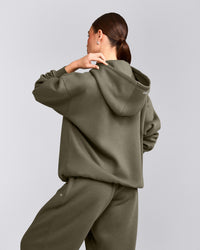 Foundations Cosy Oversized Zip Through Hoodie | Alpine Green