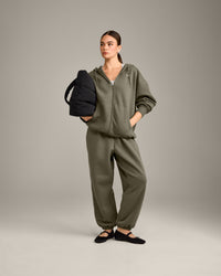 Foundations Cosy Oversized Zip Through Hoodie | Alpine Green