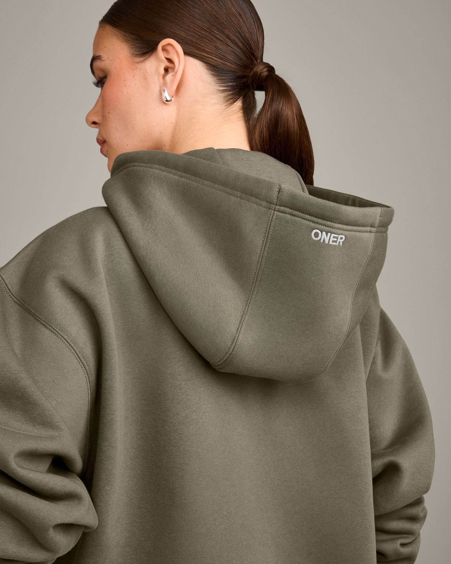 Foundations Cosy Oversized Zip Through Hoodie | Alpine Green