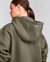 Foundations Cosy Oversized Zip Through Hoodie | Alpine Green