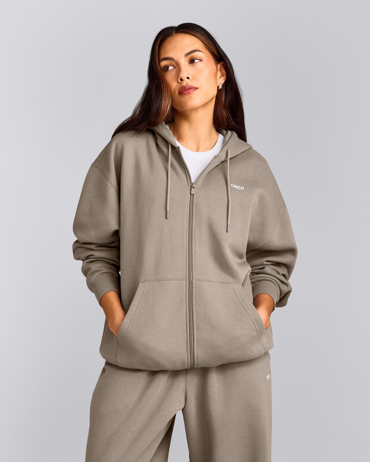 Foundations Cosy Oversized Zip Through Hoodie | Minky