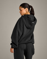 Foundations Cosy Oversized Zip Through Hoodie | Soft Black