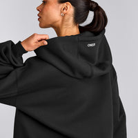 Foundations Cosy Oversized Zip Through Hoodie | Soft Black