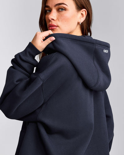 Foundations Cosy Oversized Zip Through Hoodie | True Blue
