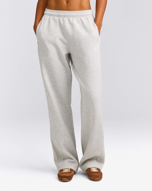 Foundations Cosy Straight Leg Joggers | Light Gray Marl