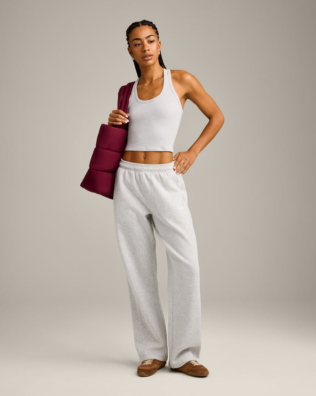 Foundations Cosy Straight Leg Joggers | Light Grey Marl