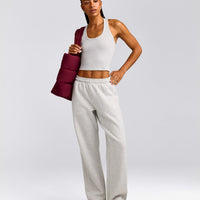 Foundations Cosy Straight Leg Joggers | Light Grey Marl