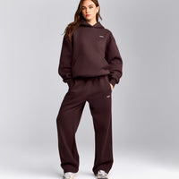 Foundations Cosy Straight Leg Joggers | Plum Brown