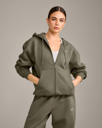 Foundations Cosy Zip Through Hoodie | Alpine Green