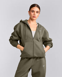 Foundations Cosy Zip Through Hoodie | Alpine Green