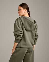 Foundations Cosy Zip Through Hoodie | Alpine Green