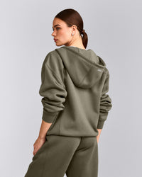 Foundations Cosy Zip Through Hoodie | Alpine Green