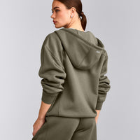 Foundations Cosy Zip Through Hoodie | Alpine Green