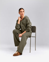 Foundations Cosy Zip Through Hoodie | Alpine Green