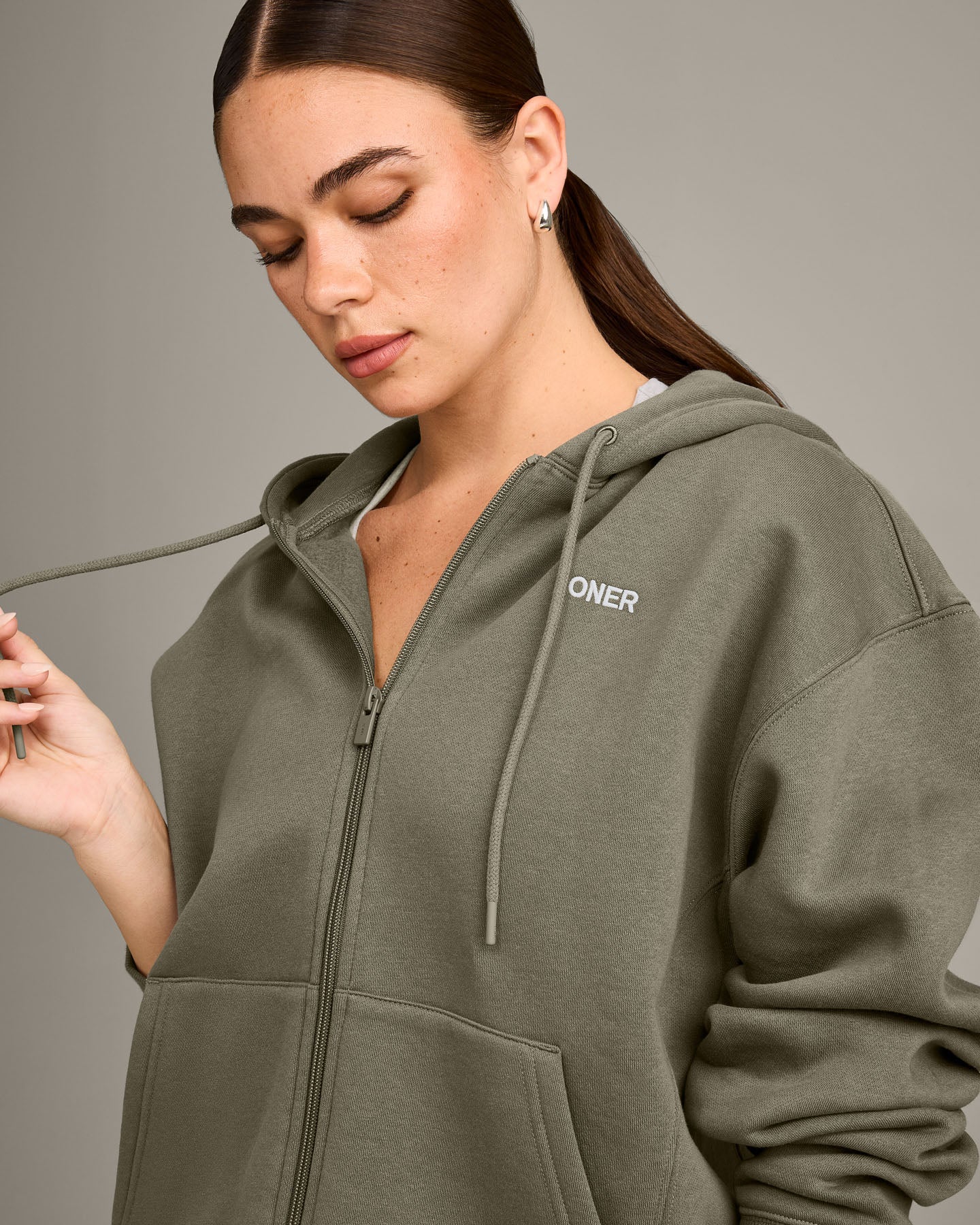 Foundations Cosy Zip Through Hoodie | Alpine Green