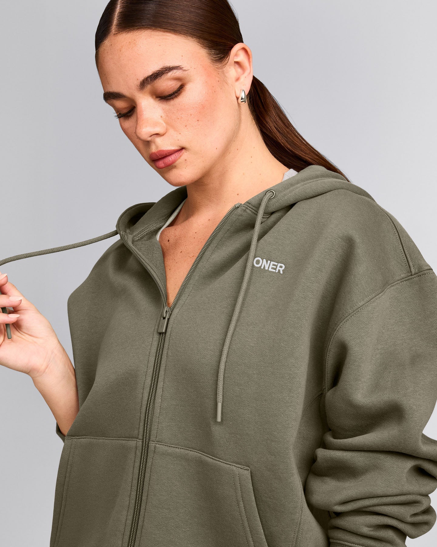 Foundations Cosy Zip Through Hoodie | Alpine Green
