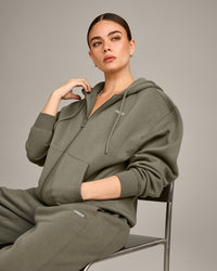 Foundations Cosy Zip Through Hoodie | Alpine Green
