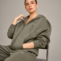 Foundations Cosy Zip Through Hoodie | Alpine Green