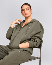 Foundations Cosy Zip Through Hoodie | Alpine Green