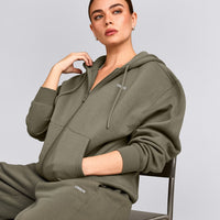 Foundations Cosy Zip Through Hoodie | Alpine Green