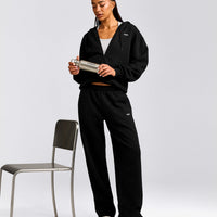 Foundations Cosy Zip Through Hoodie | Black
