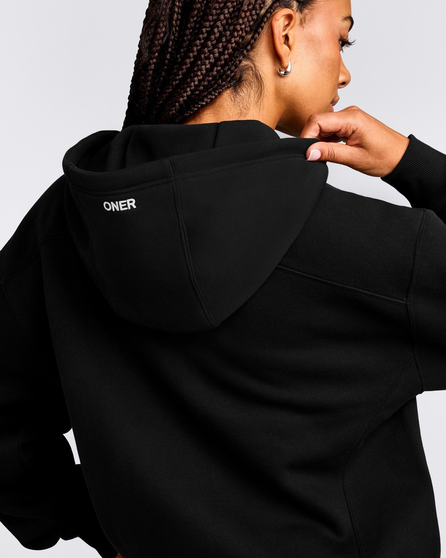Foundations Cosy Zip Through Hoodie | Black