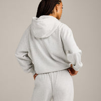 Foundations Cosy Zip Through Hoodie | Light Grey Marl