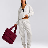 Foundations Cosy Zip Through Hoodie | Light Grey Marl