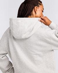 Foundations Cosy Zip Through Hoodie | Light Grey Marl