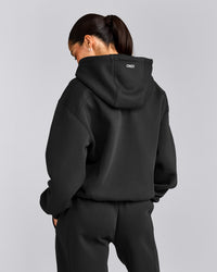 Foundations Cosy Zip Through Hoodie | Soft Black