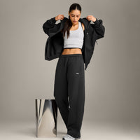 Foundations Cosy Zip Through Hoodie | Soft Black