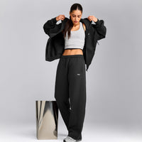 Foundations Cosy Zip Through Hoodie | Soft Black